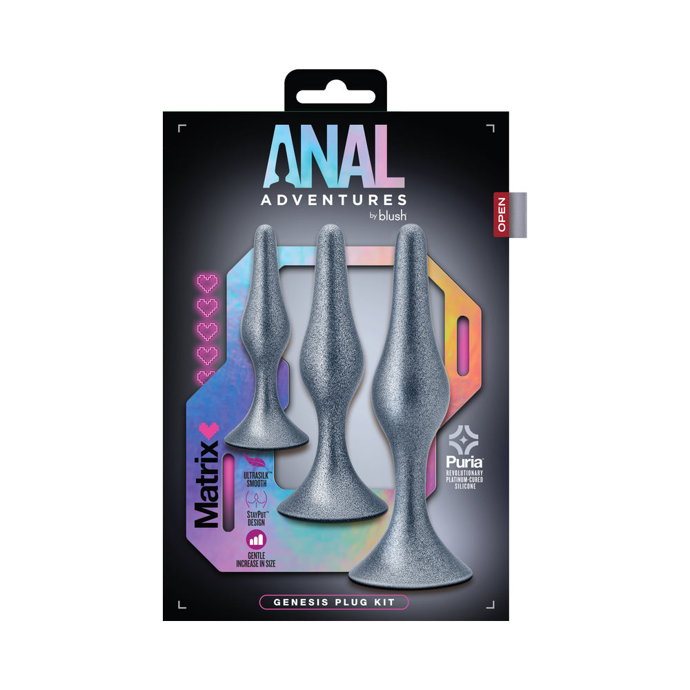 Anal Adventures Matrix Genesis Plug Kit-Silver