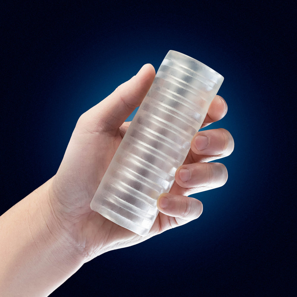 Rize Ribz Glow In The Dark Self Lubricating Stroker-Clear