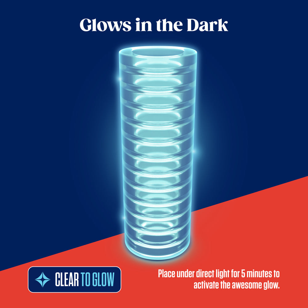 Rize Ribz Glow In The Dark Self Lubricating Stroker-Clear