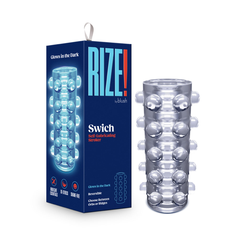 Rize Switch Glow In The Dark Self Lubricating Stroker-Clear