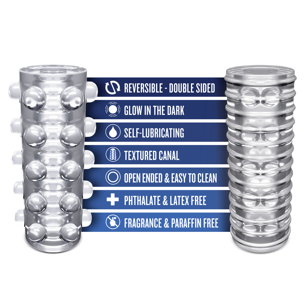 Rize Switch Glow In The Dark Self Lubricating Stroker-Clear