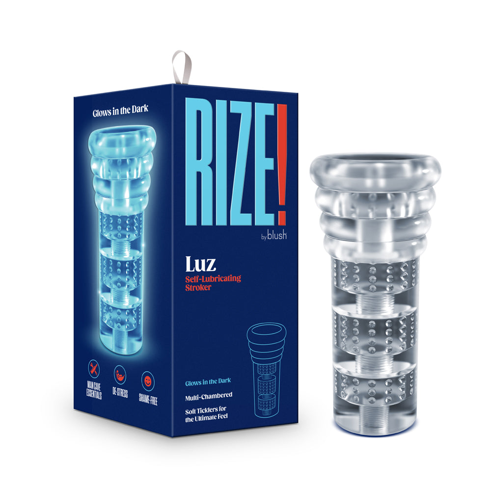 Rize Luz Glow In The Dark Self Lubricating Stroker-Clear