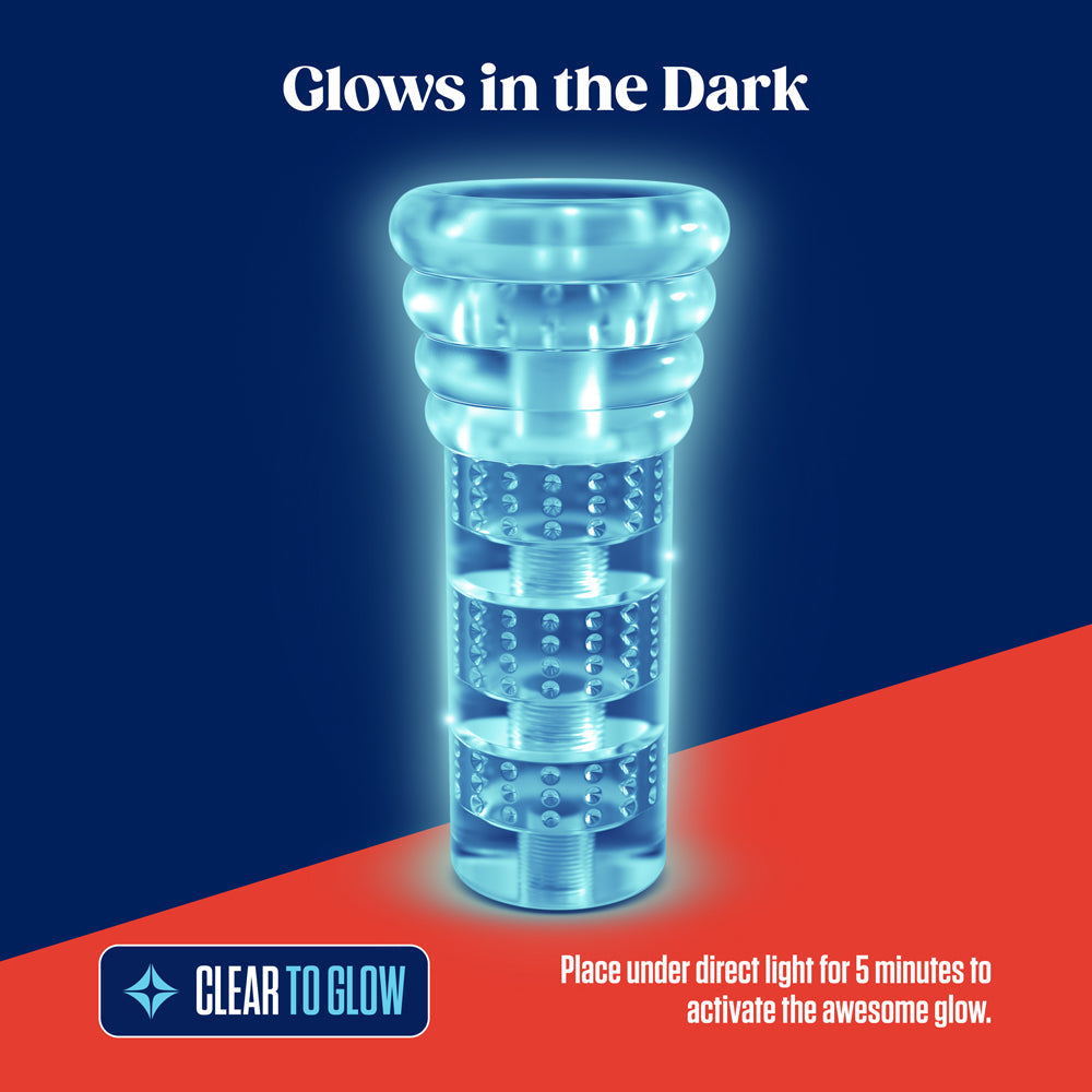 Rize Luz Glow In The Dark Self Lubricating Stroker-Clear