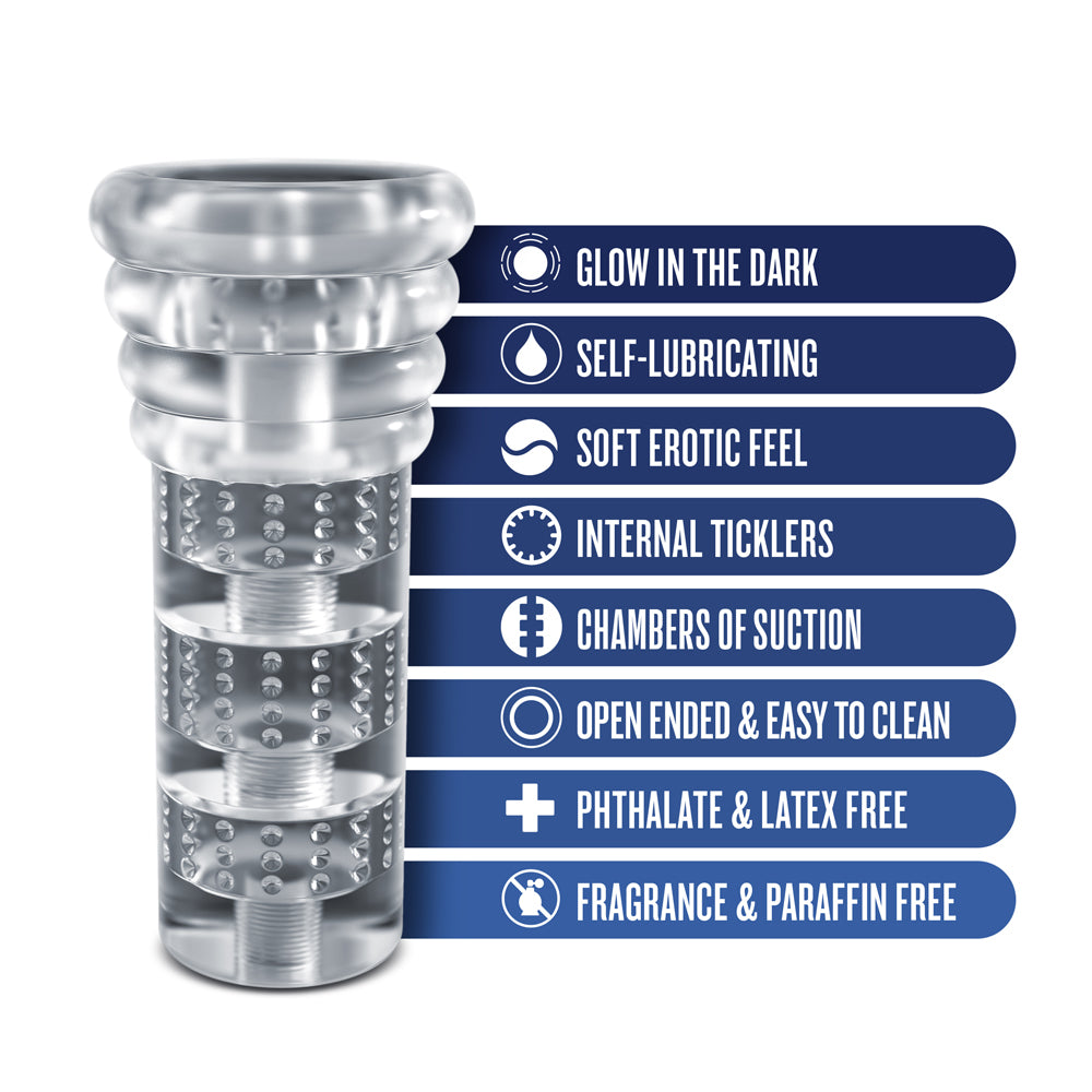 Rize Luz Glow In The Dark Self Lubricating Stroker-Clear