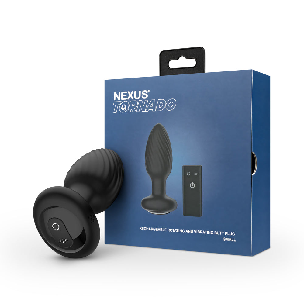 Nexus Tornado Rotating & Vibrating Small Butt Plug - Black