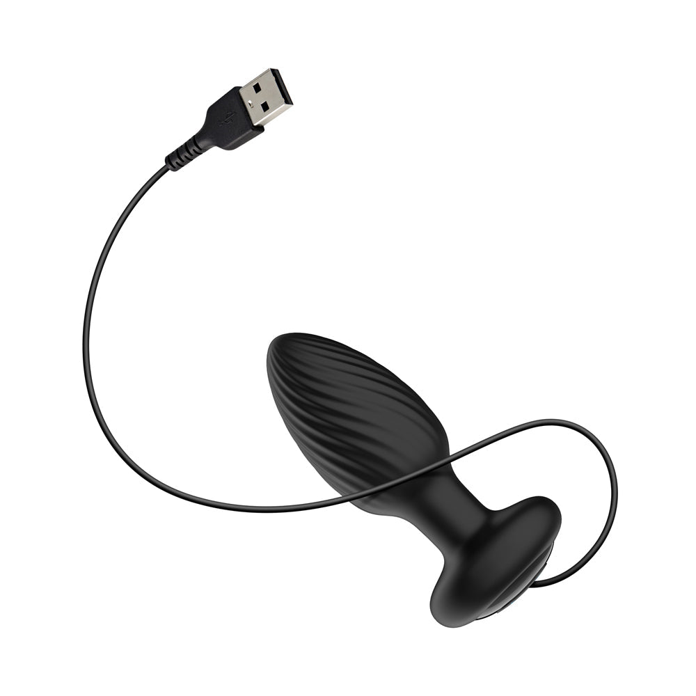 Nexus Tornado Rotating & Vibrating Small Butt Plug - Black