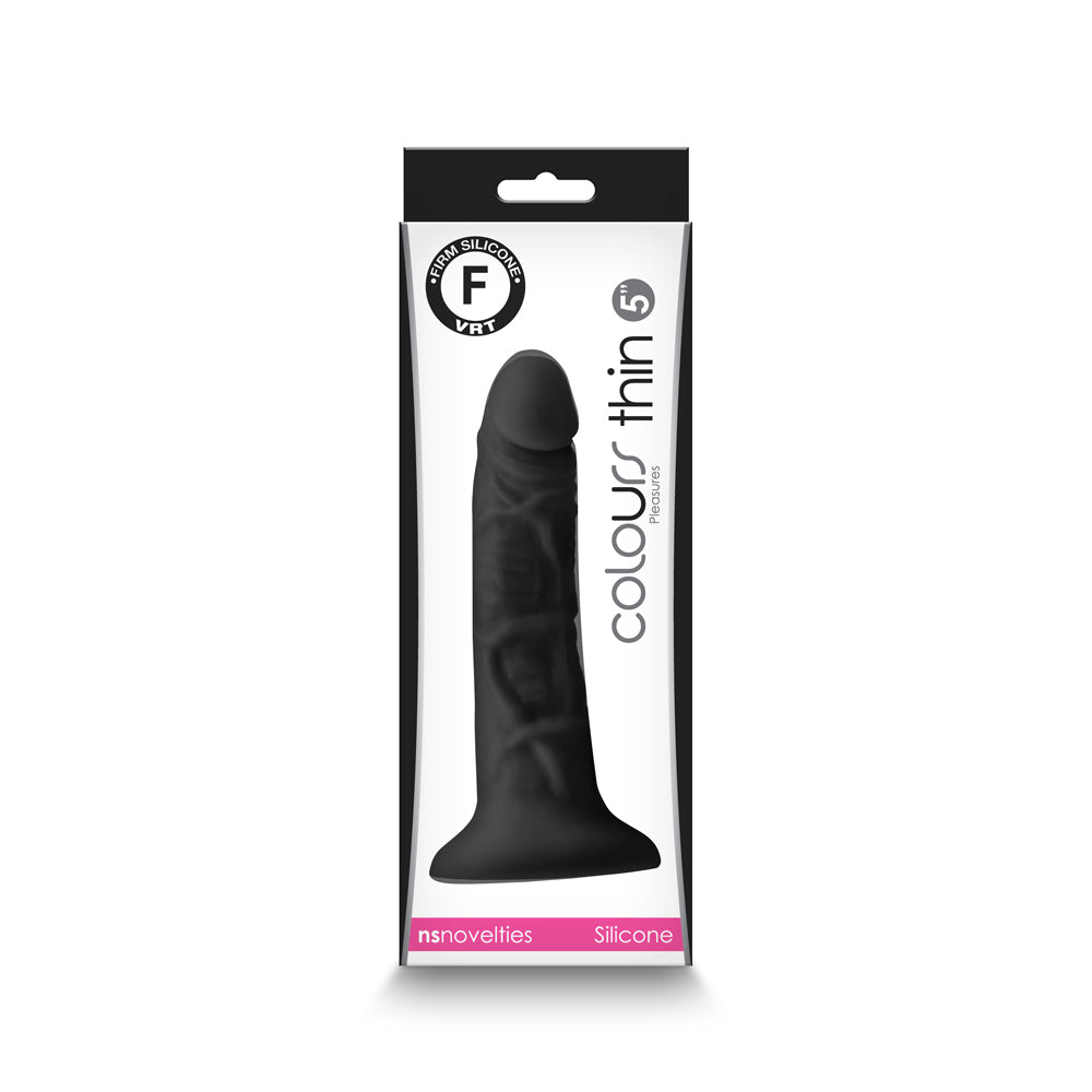 Colours Pleasures Thin Dildo-Black 5"
