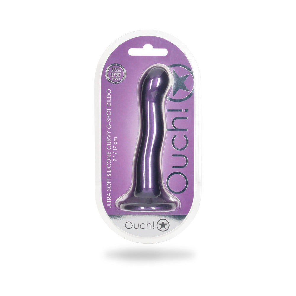 Shots Ouch 7" Curvy G-Spot Dildo - Metallic Purple