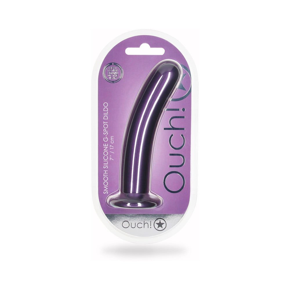 Shots Ouch 7" Smooth G-Spot Dildo - Metallic Purple