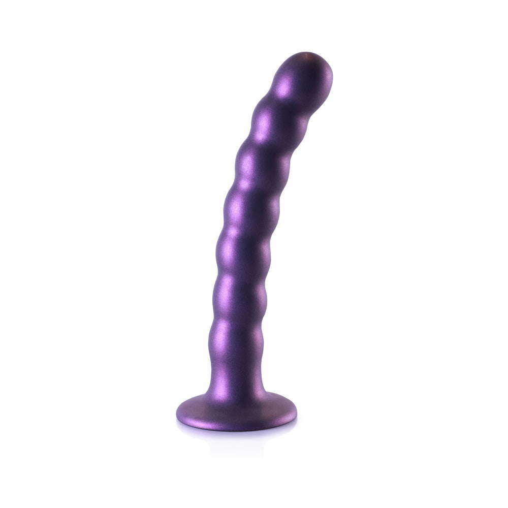 Shots Ouch 6.5" Beaded G-Spot Dildo - Metallic Purple