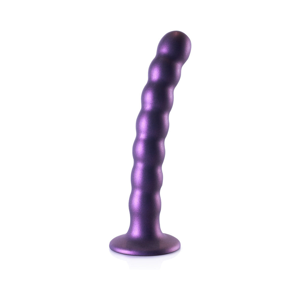 Shots Ouch 6.5" Beaded G-Spot Dildo - Metallic Purple