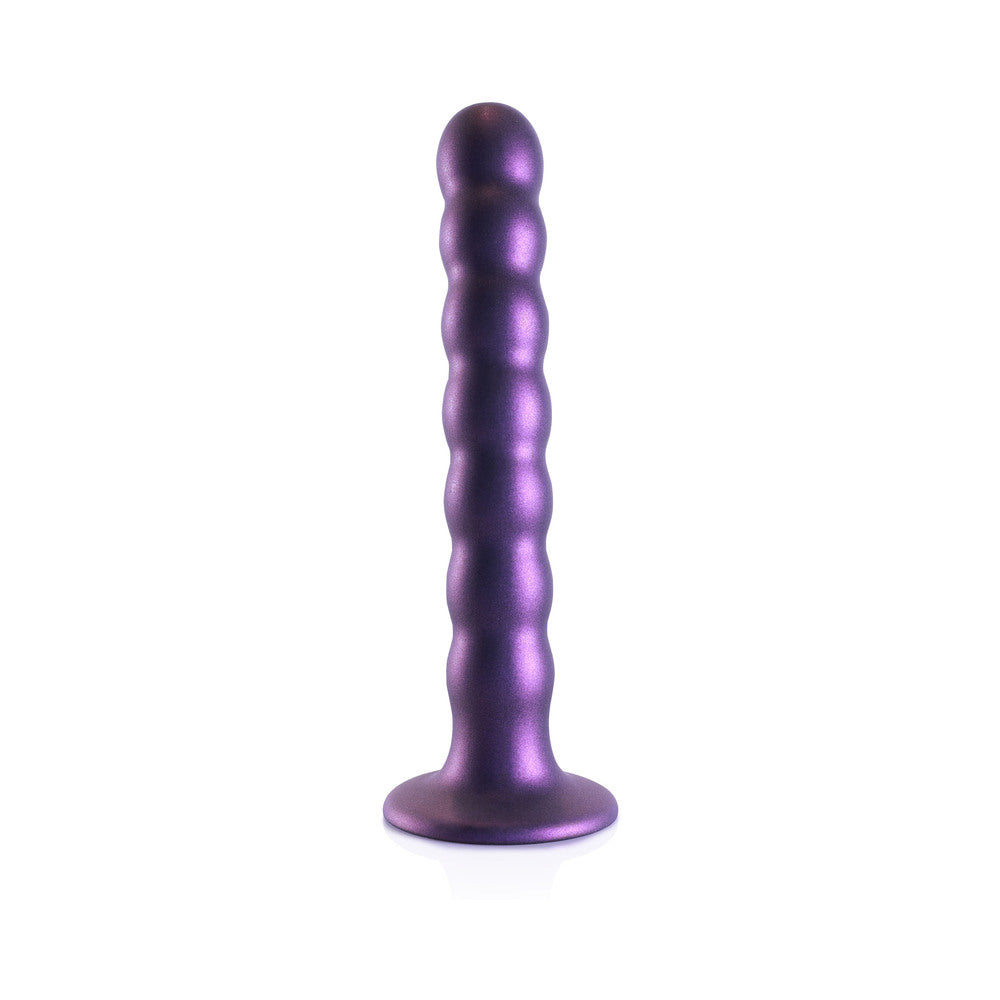Shots Ouch 6.5" Beaded G-Spot Dildo - Metallic Purple