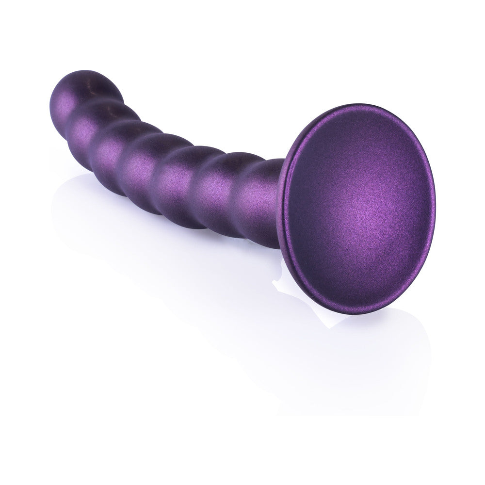 Shots Ouch 6.5" Beaded G-Spot Dildo - Metallic Purple