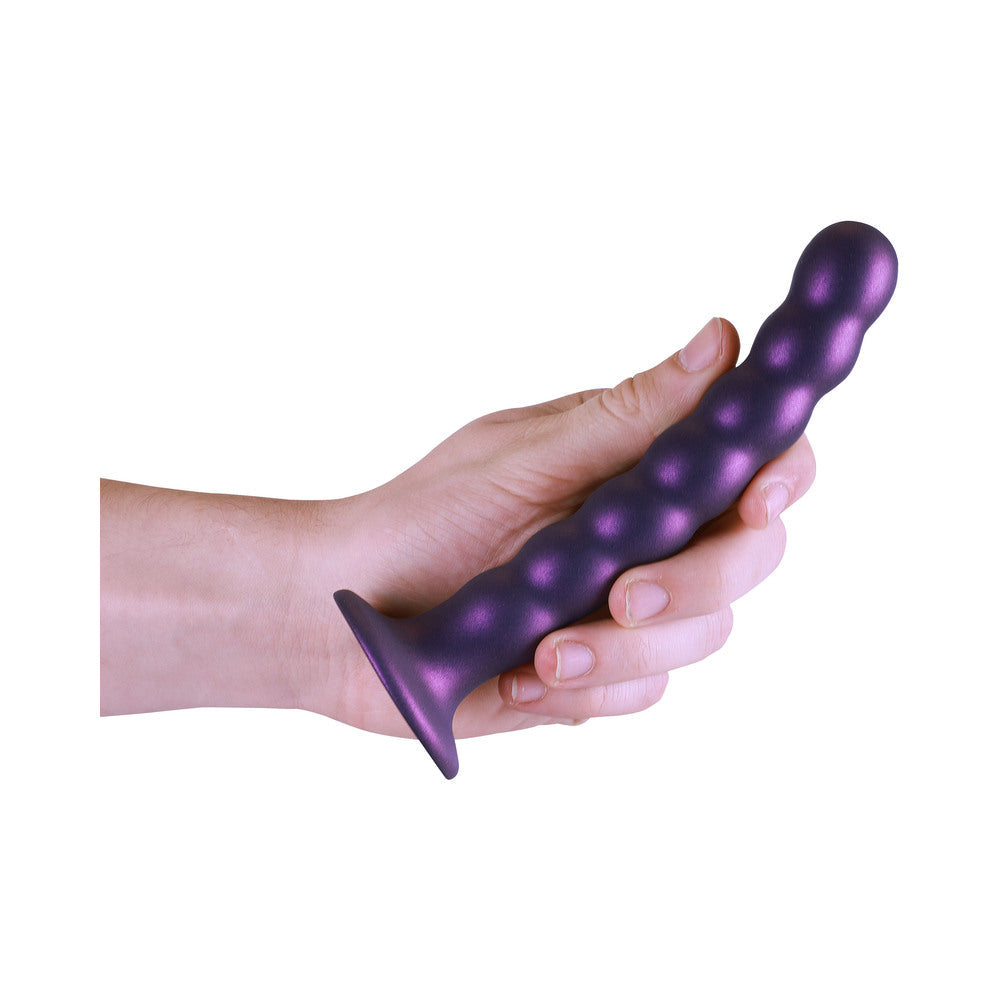Shots Ouch 6.5" Beaded G-Spot Dildo - Metallic Purple