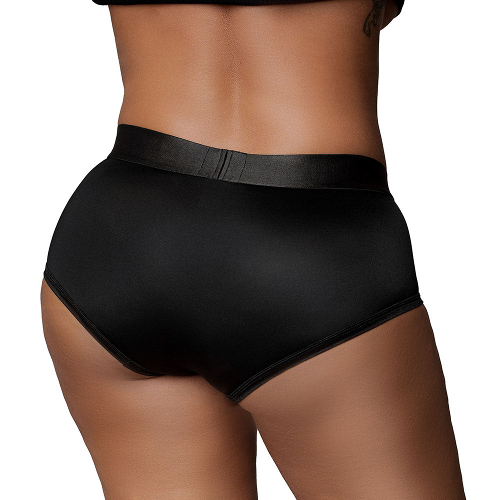 Shots Ouch Vibrating Strap On Brief - Black XL/XXL
