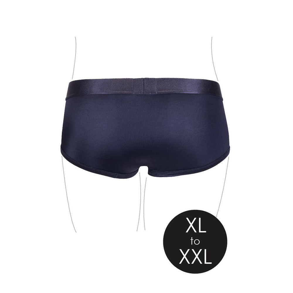 Shots Ouch Vibrating Strap On Brief - Black XL/XXL