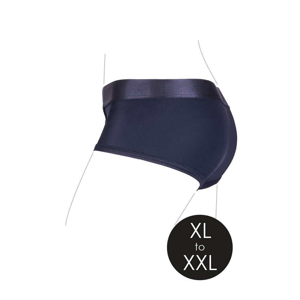 Shots Ouch Vibrating Strap On Brief - Black XL/XXL