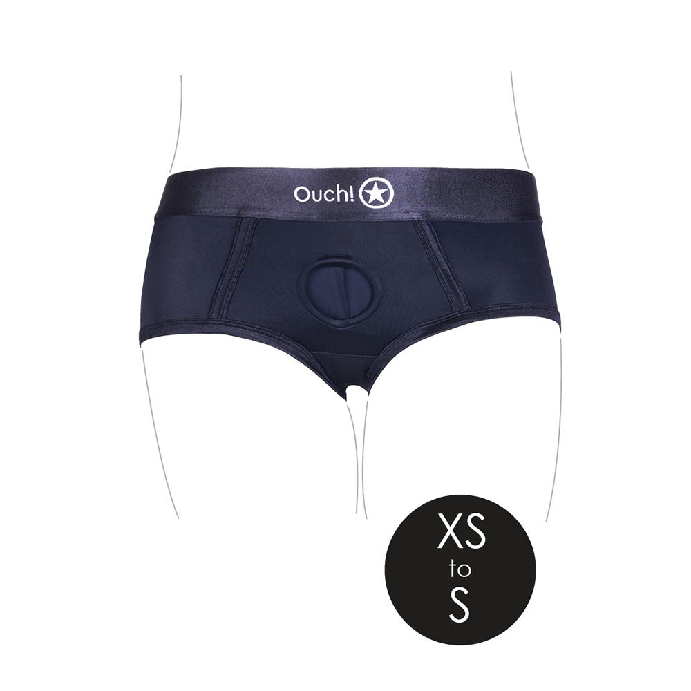Shots Ouch Vibrating Strap On Brief - Black XS/S