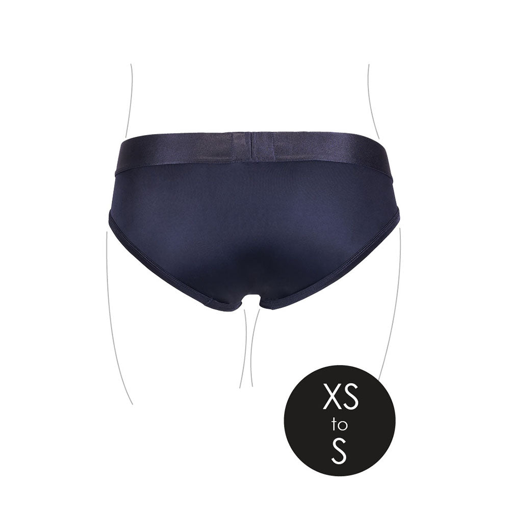 Shots Ouch Vibrating Strap On High-Cut Brief - Black XS/S