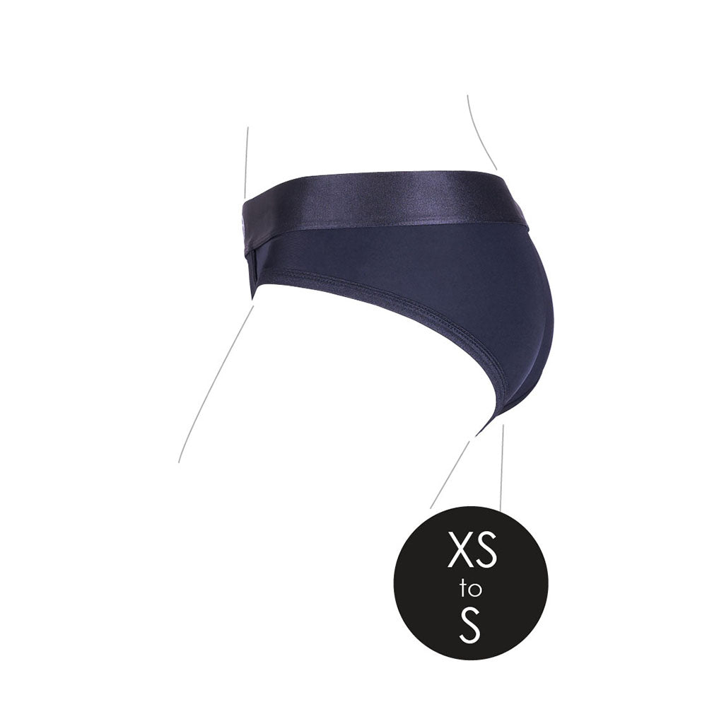 Shots Ouch Vibrating Strap On High-Cut Brief - Black XS/S