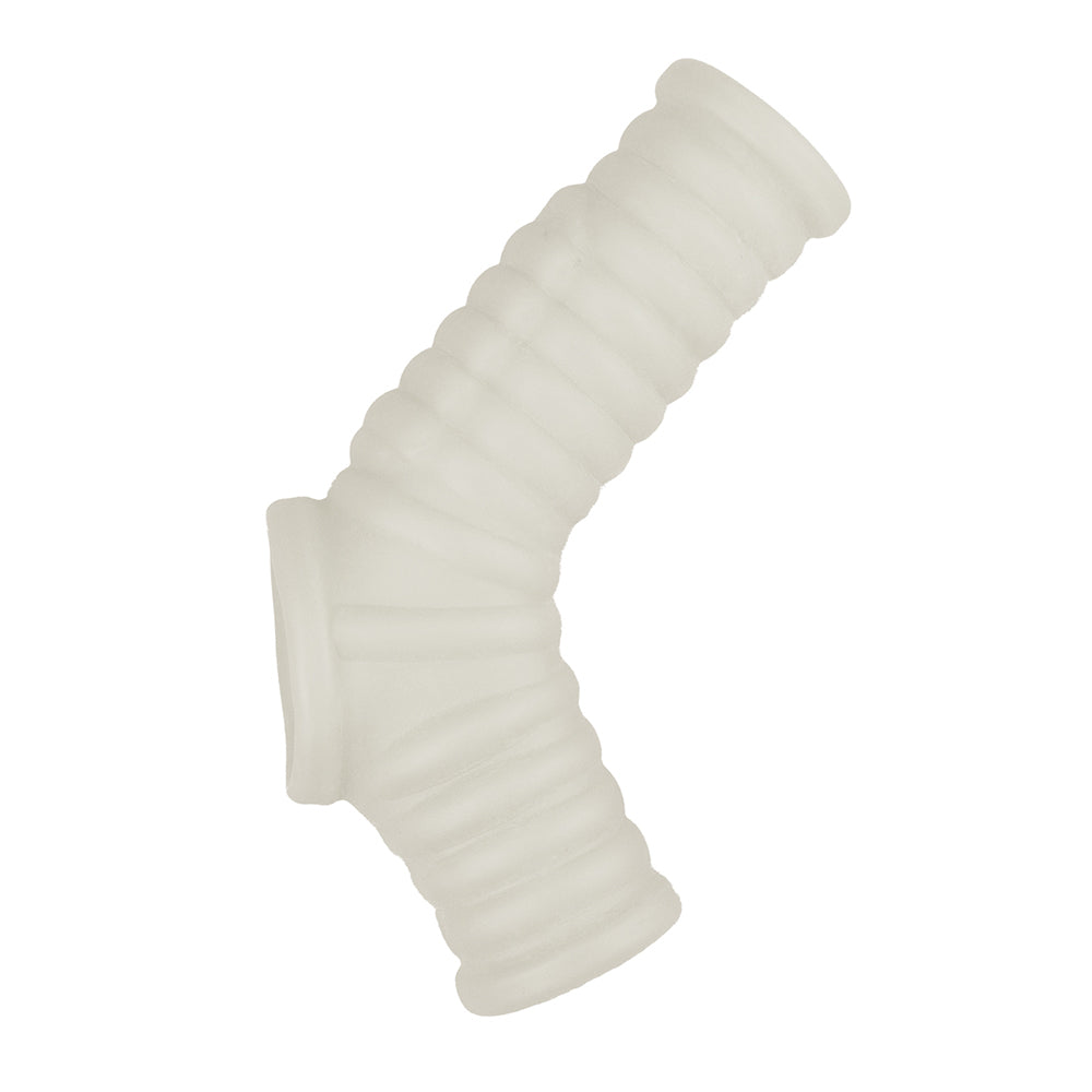 Vibrating Power Sleeve Ribbed Fit - White