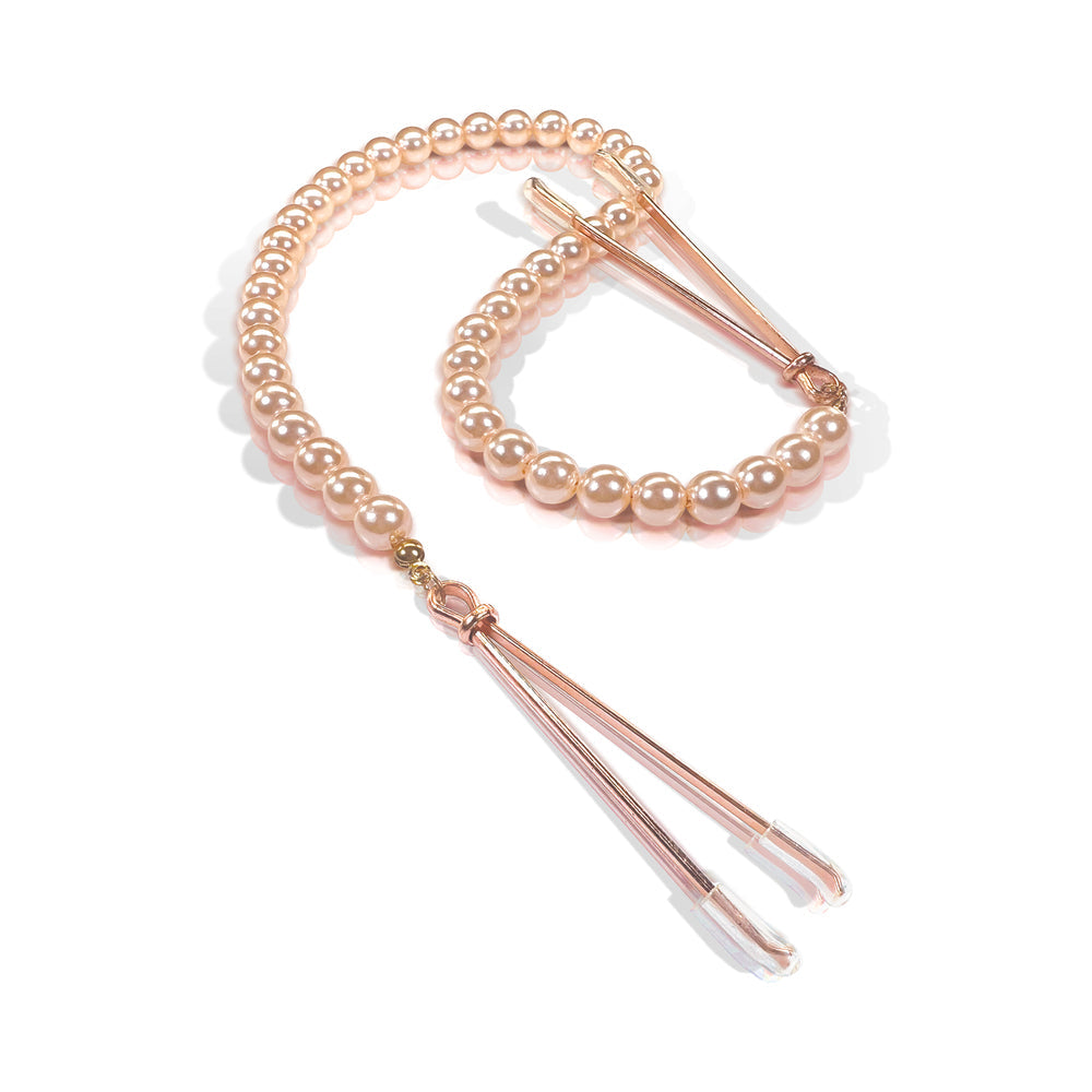 Nixie Pearl Drop Tweezer Nipple Clamps - Rose Gold