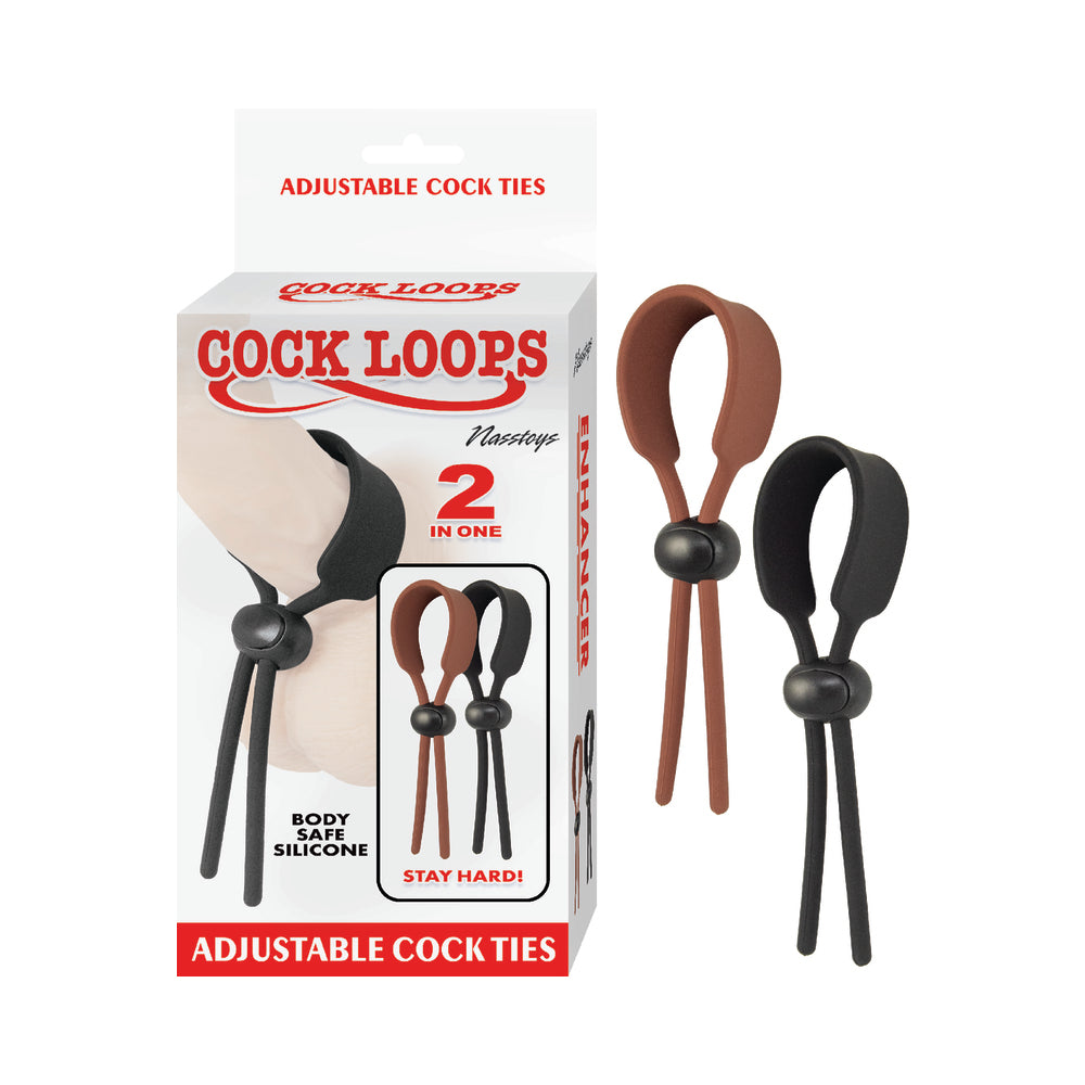 Cock Loops Adjustable Cock Ties - Brown/Black