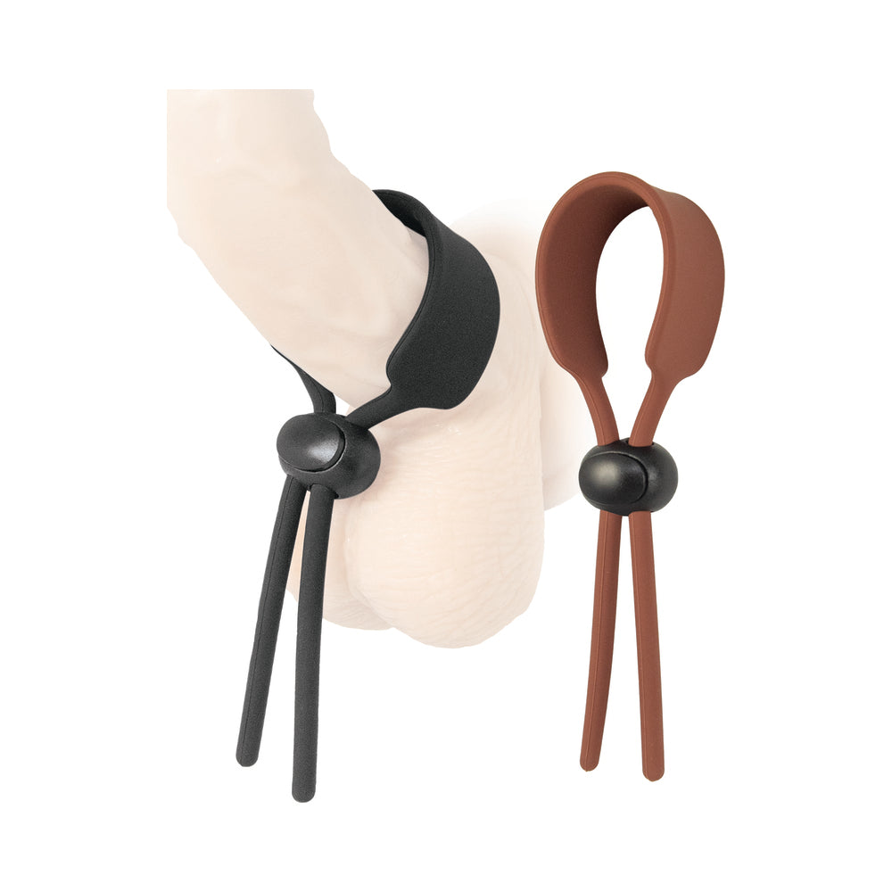 Cock Loops Adjustable Cock Ties - Brown/Black