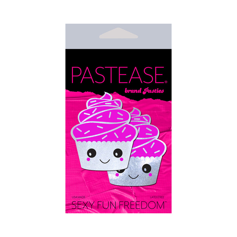 Pastease Cupcake Glittery Frosting Nipple Pastie - White O/S