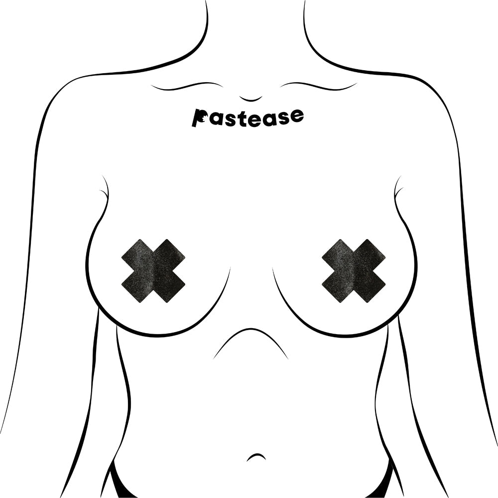 Pastease Premium Petites Liquid Cross - Black O/S Pack of 2 Pair