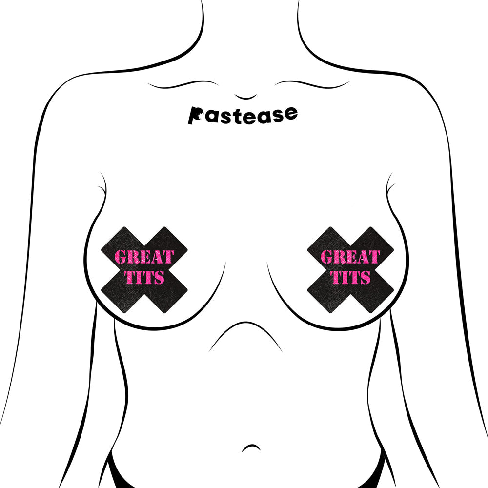 Pastease Great Tits Cross - Black/Pink O/S