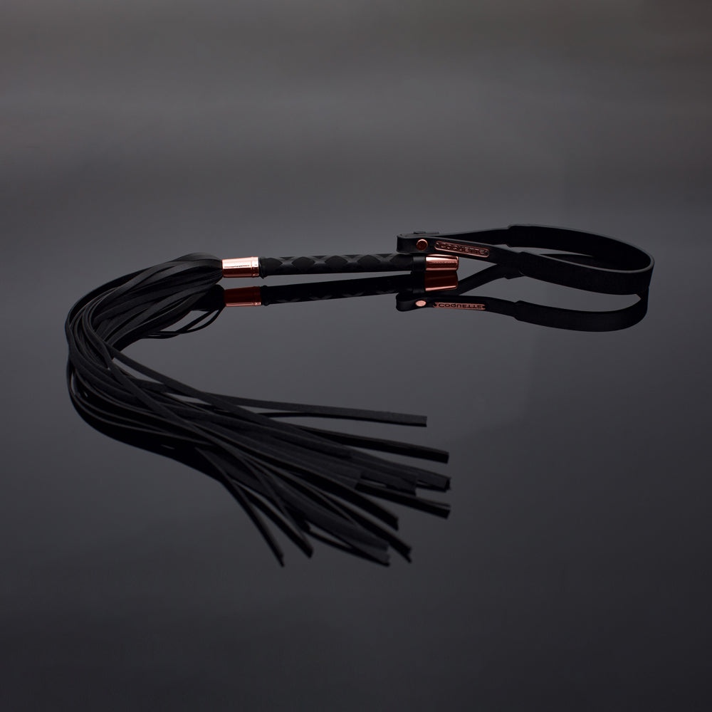 Pleasure Collection Matte Finish Whip - Black/Rose Gold