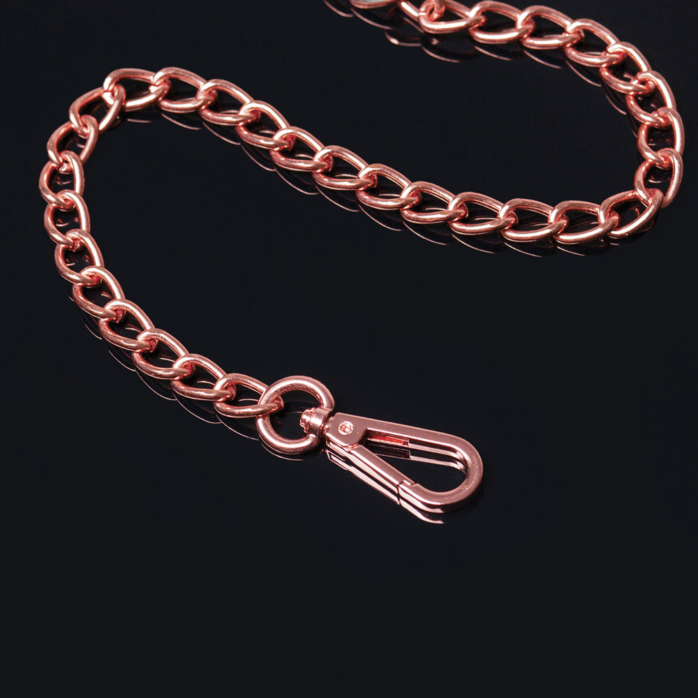 Pleasure Collection Leash - Black/Rose Gold