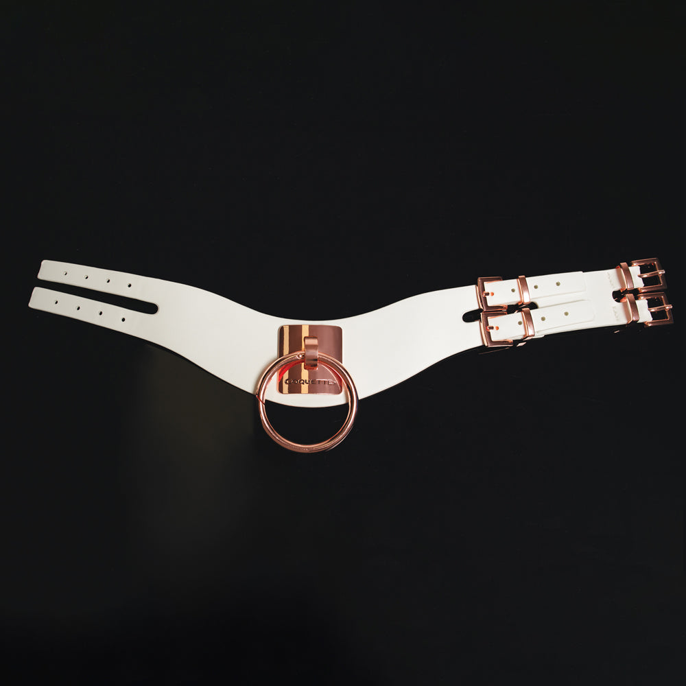 Pleasure Collection Adjustable Collar - White/Rose Gold