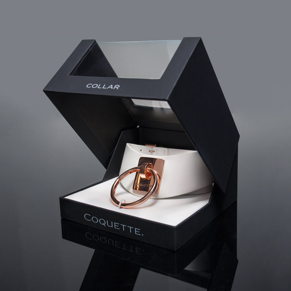 Pleasure Collection Adjustable Collar - White/Rose Gold