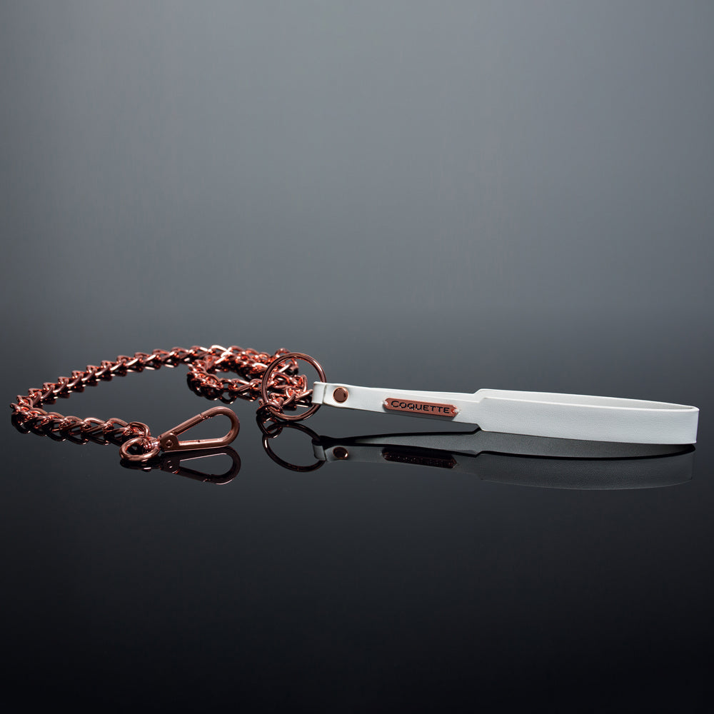 Pleasure Collection Leash - White/Rose Gold