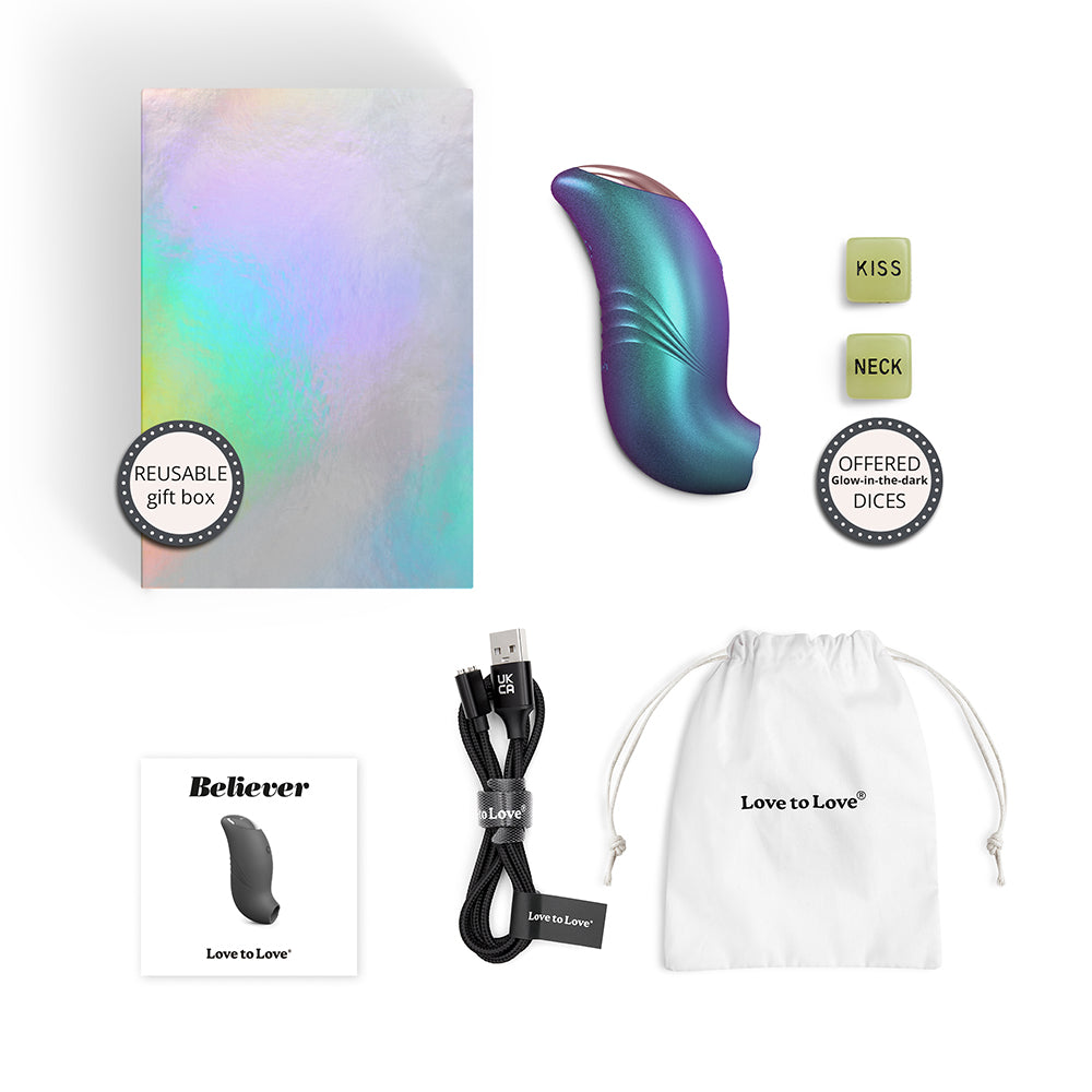 Love to Love Believer Mini Tongue Flicker - Iridescent Turquoise