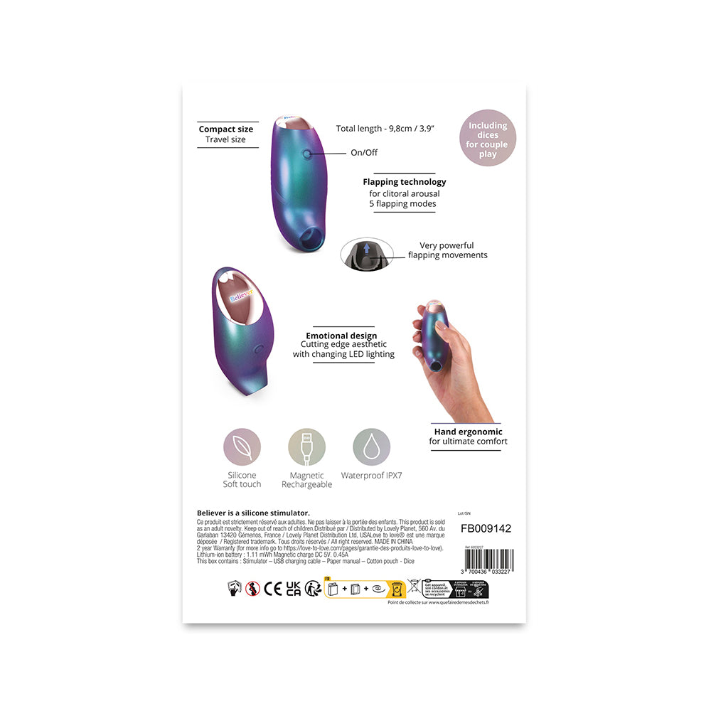 Love to Love Believer Mini Tongue Flicker - Iridescent Turquoise