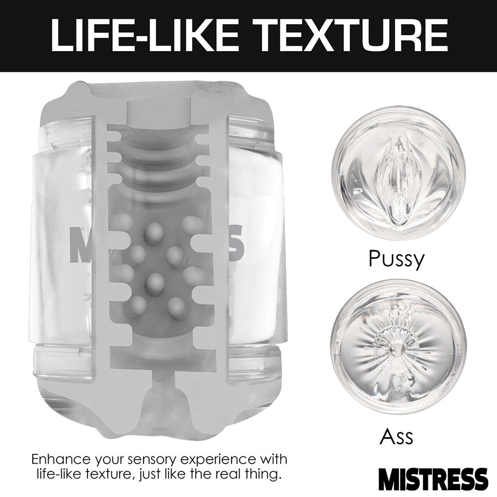Curve Toys Mistress Double Shot Pussy & Ass Mini Masturbator - Clear