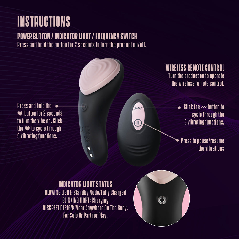 Temptasia Heartbeat Panty Vibe with Remote-Pink
