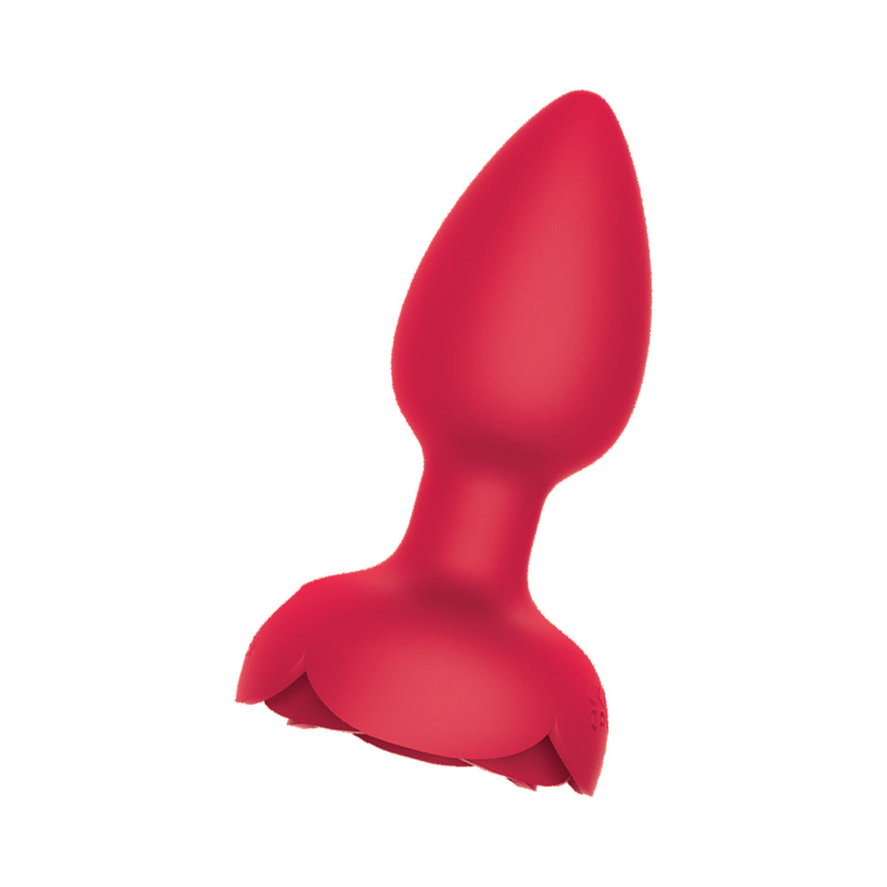 Rosebud Tushy Light Up Butt Plug - Red