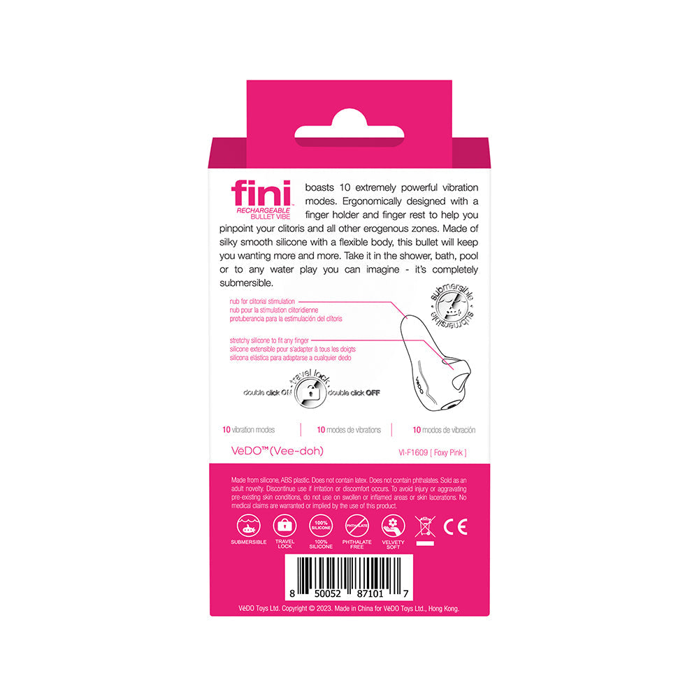 VeDO Fini Rechargeable Bullet Vibe - Pink