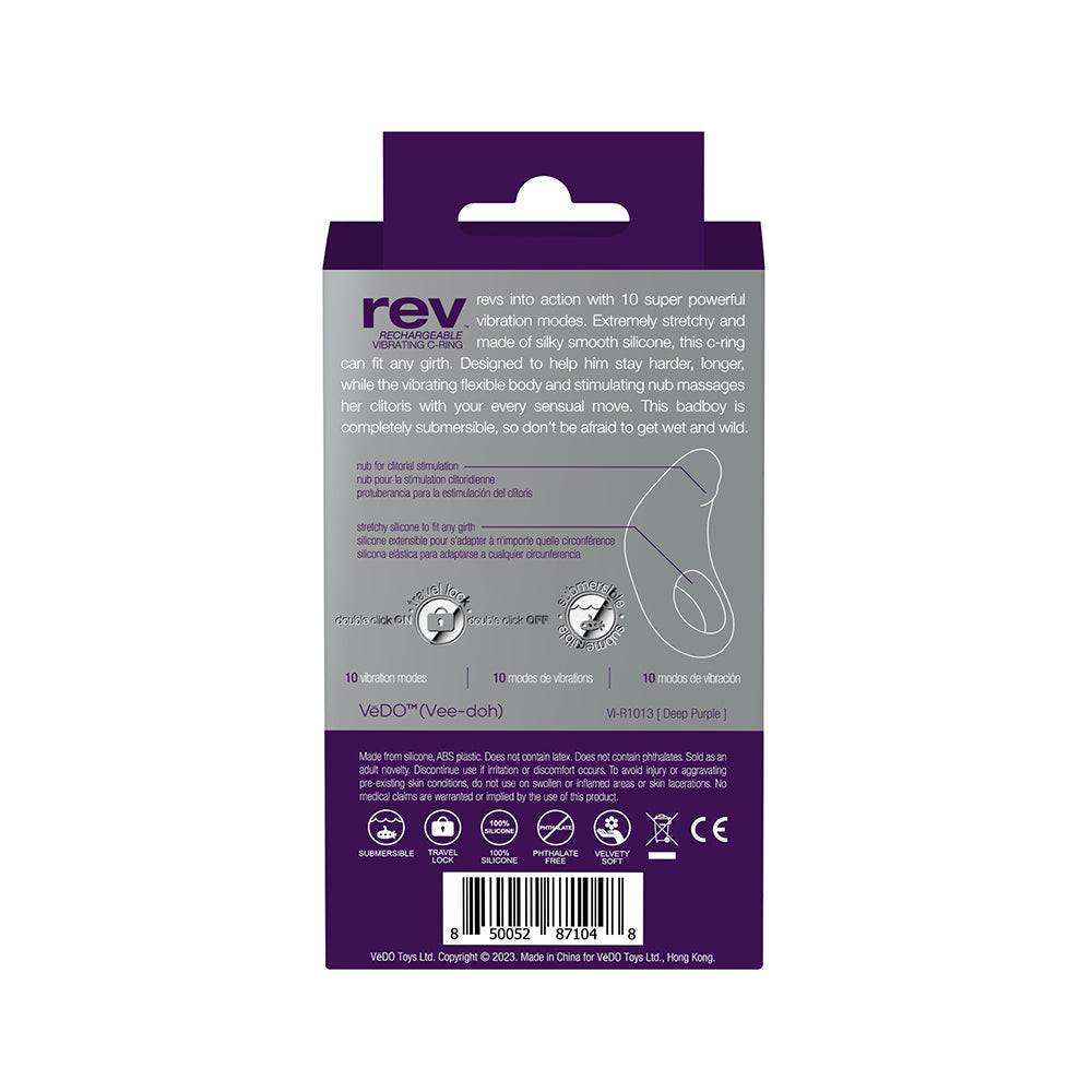 VeDO Rev Rechargeable C Ring - Purple