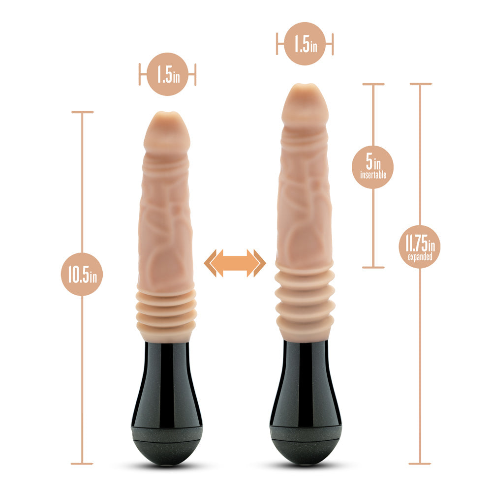 Dr. Skin Silicone Dr. Knight Thrusting Gyrating Vibrating Dildo-Beige
