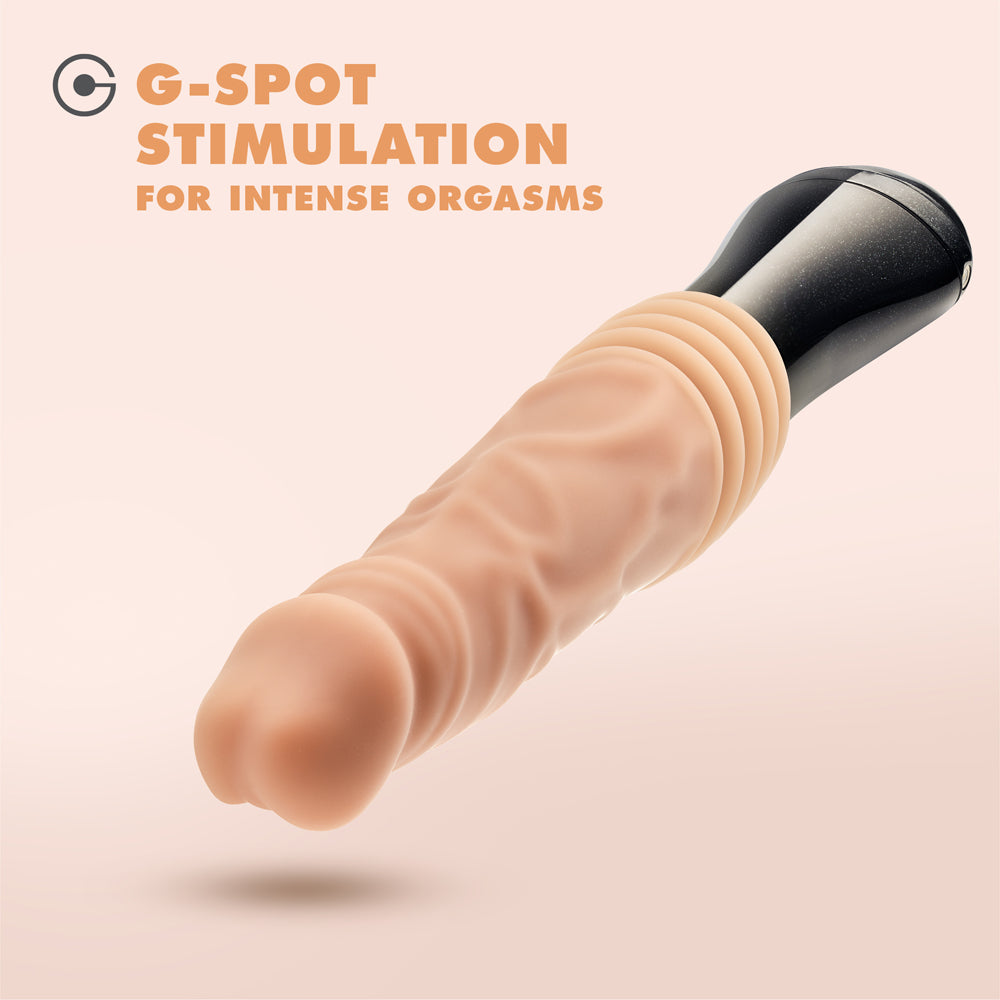 Dr. Skin Silicone Dr. Knight Thrusting Gyrating Vibrating Dildo-Beige