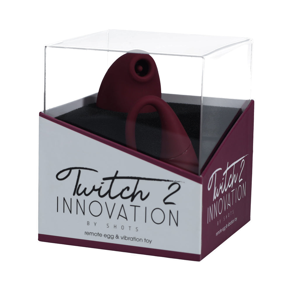 Shots Twitch 2 Vibrator w/Remote Control Vibrating Egg - Burgundy