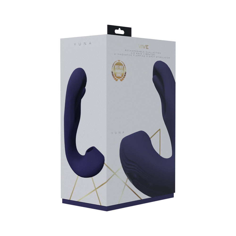 Shots Vive Yuna Dual Action Airwave Vibrator & G-Spot Stimulator - Purple