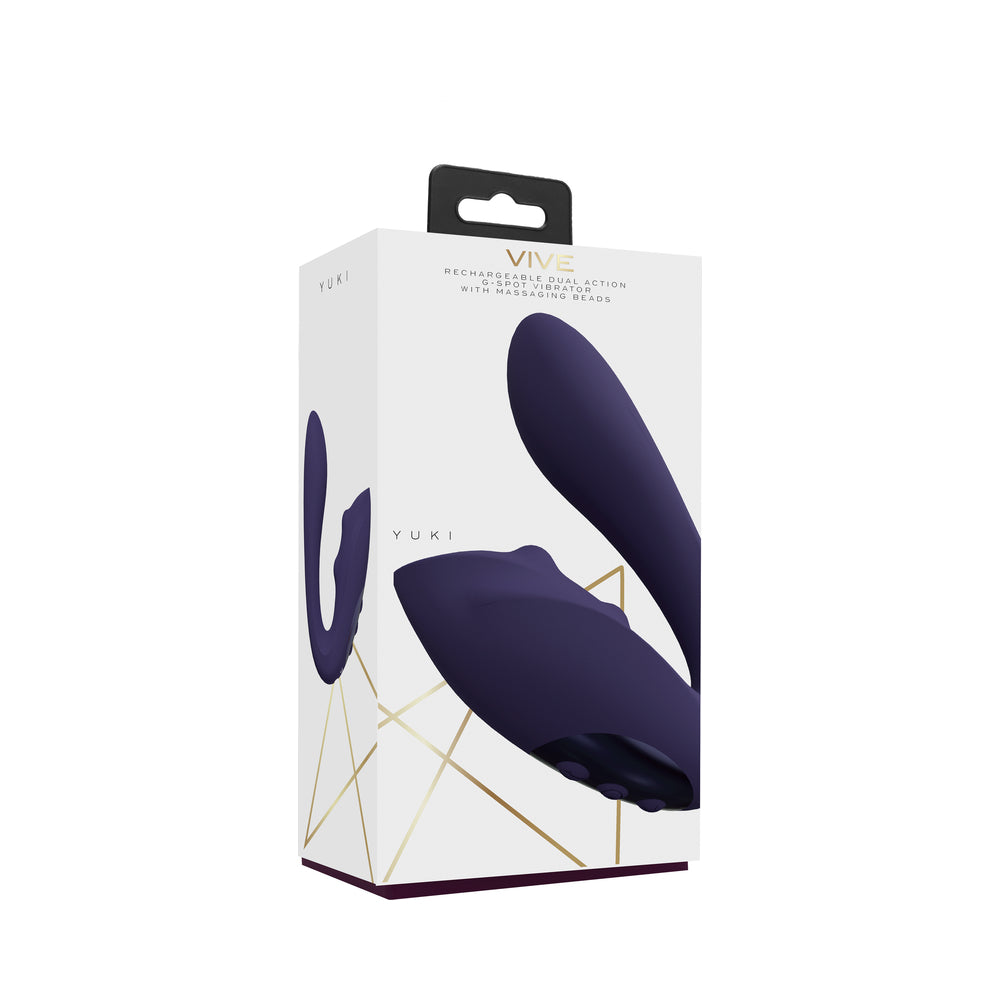 Shots Yuki Dual Action G-Spot Vibrator w/Massaging Beads - Purple