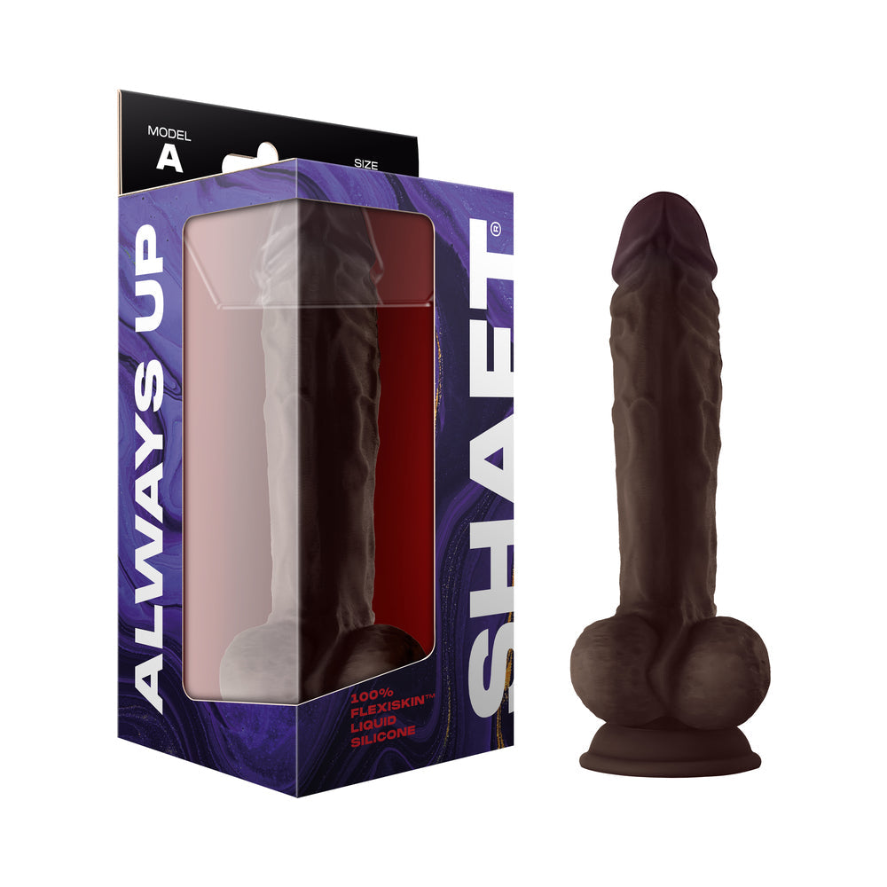 Shaft Model A Flexskin Liquid Silicone 10.5" Dong w/Balls - Mahogany