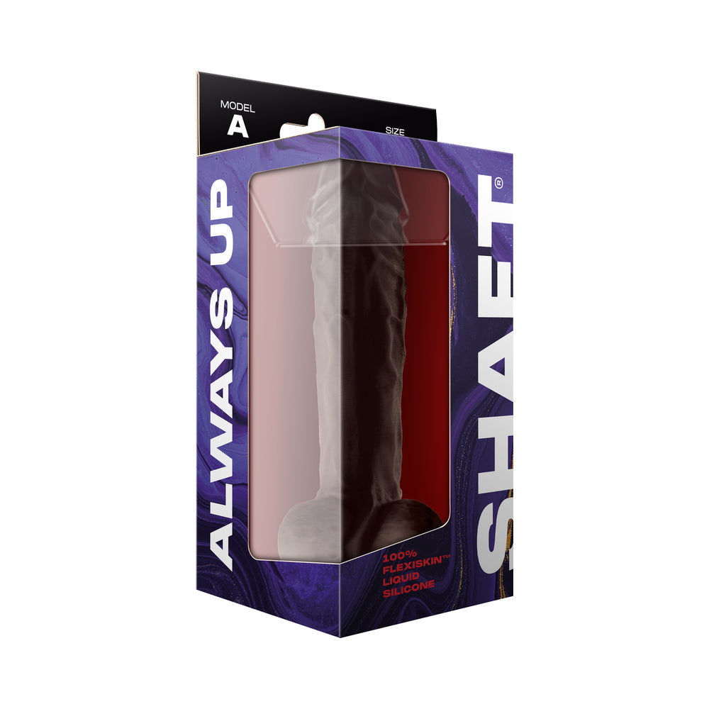 Shaft Model A Flexskin Liquid Silicone 10.5" Dong w/Balls - Mahogany